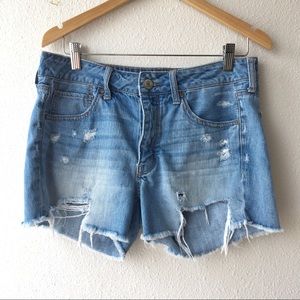 AEO Tomgirl Cutoff Jean Shorts Distressed Frayed 6